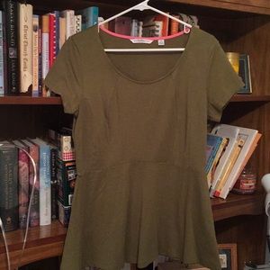 Short sleeved cotton modal Peplum top